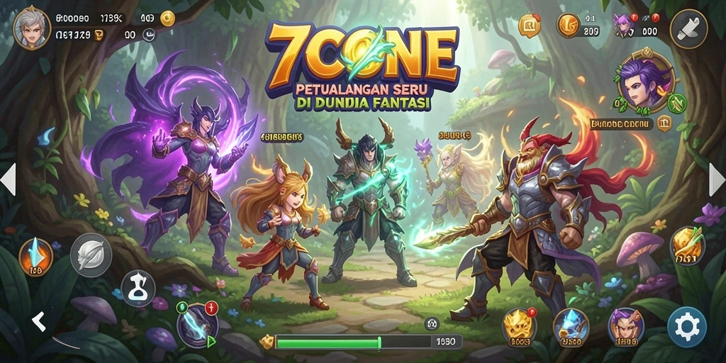 Tampilan gameplay 7CONE yang menarik dan penuh aksi petualangan.