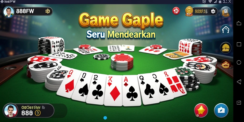 Screenshot gameplay Gaple yang seru dan interaktif.