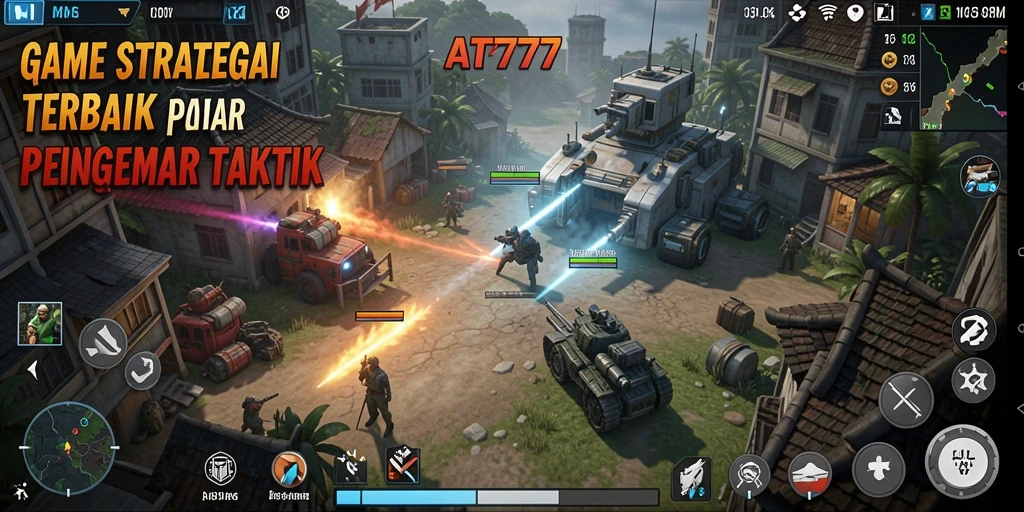 Screenshot gameplay AT777 menampilkan strategi pertempuran yang menegangkan.