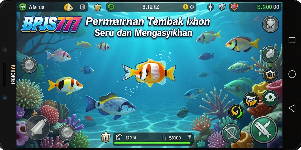 Tampilan gameplay seru di BPJS777 saat menembak ikan.