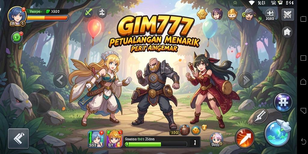 Tangkapan layar menampilkan karakter Anime dari GIM777 dalam aksi pertarungan.