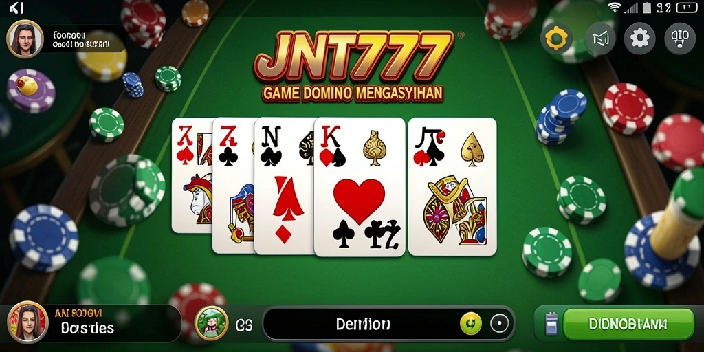 Screenshot JNT777 yang menunjukkan keseruan gameplay permainan Domino.