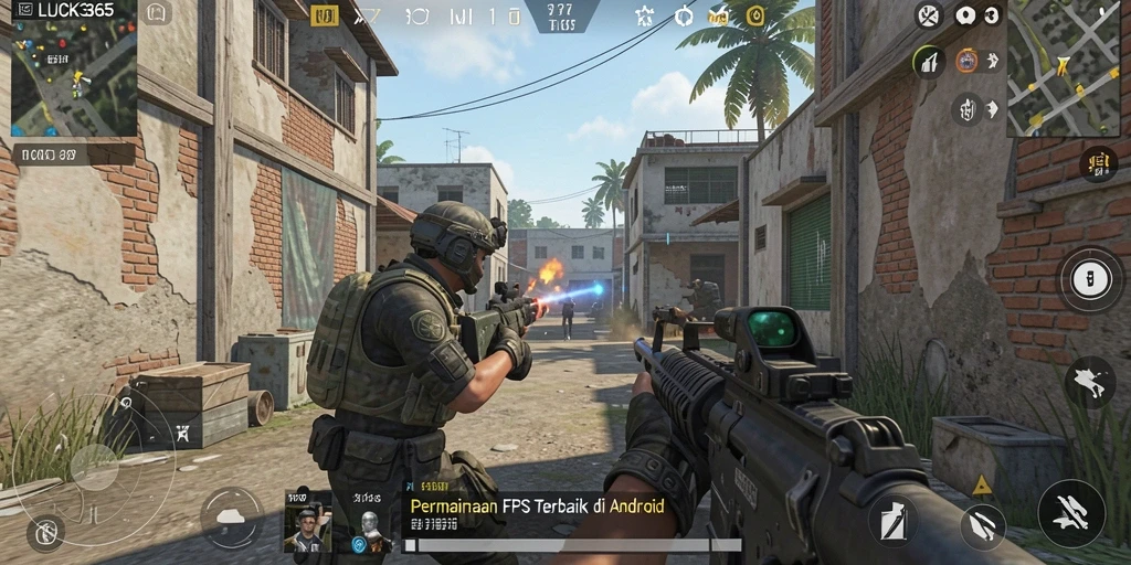 Screenshot gameplay LUCK365 dengan aksi menembak seru dan grafis memukau.
