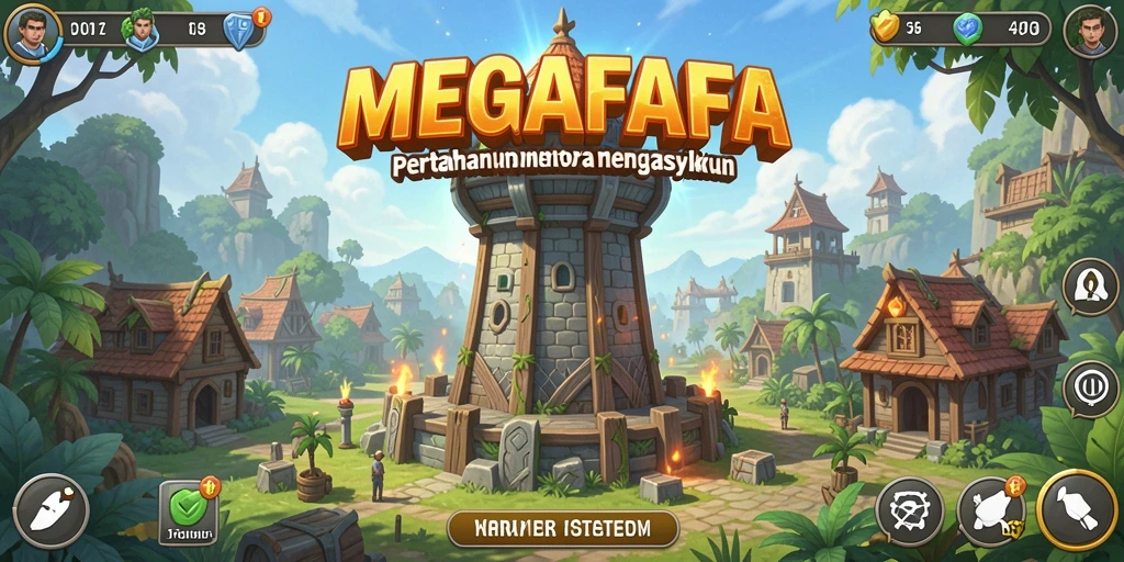 Tampilan gameplay seru dari MEGAFAFA dalam genre Tower Defense.