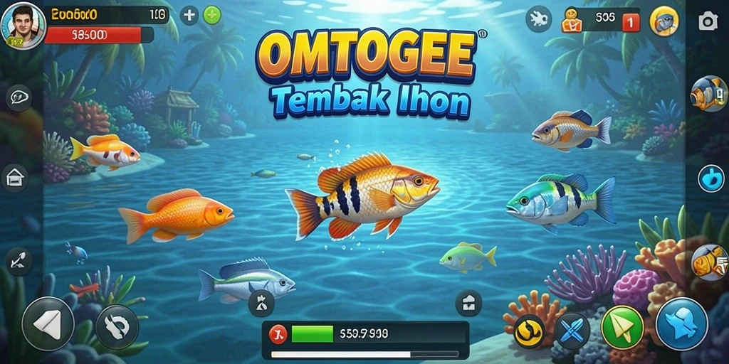 Tangkapan layar menunjukkan aksi seru dalam permainan Tembak Ikan.