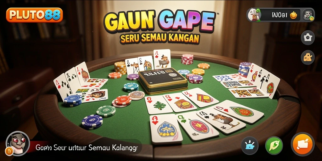 Visual gameplay Gaple yang seru dan interaktif di PLUTO88.