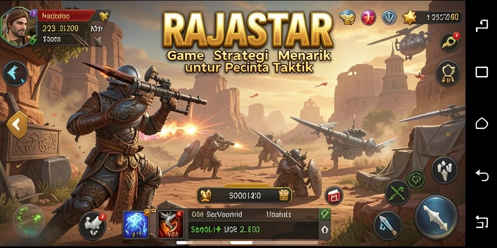 Tampilan gameplay strategis yang menarik di RAJASTAR.