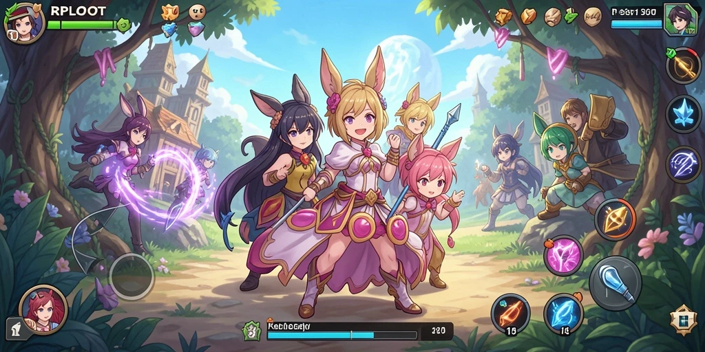 Tampilan menarik dari gameplay RPLOOT, penuh aksi dan karakter anime.
