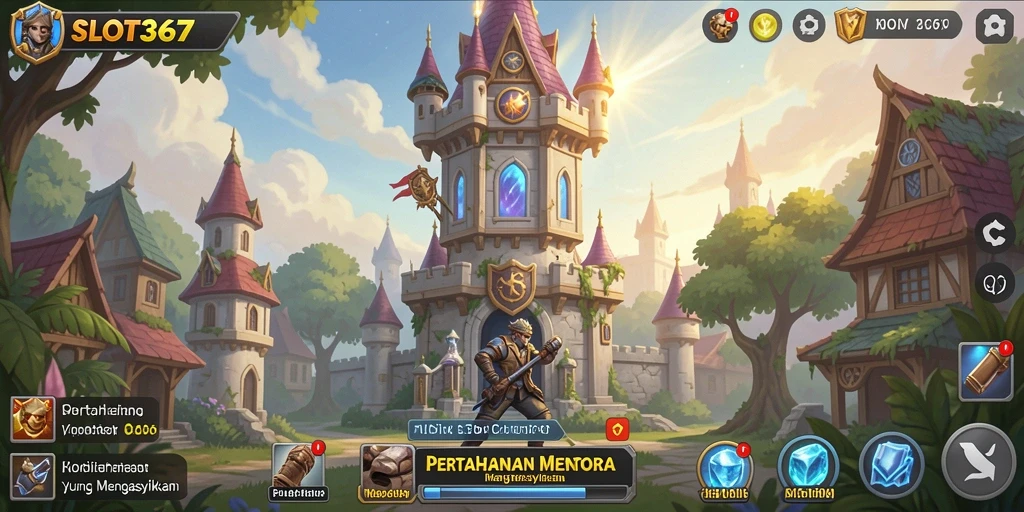 Tampilan gameplay SLOT367 dengan strategi menara bertahan yang mendebarkan.